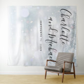 Tenture Fond de décor pour photobooth de mariage Flocons d (En situation (horizontale))