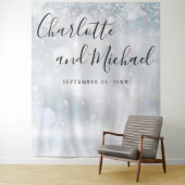 Tenture Fond de décor pour photobooth de mariage Flocons d (En situation)