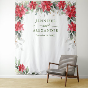 Tenture Fond de décor pour Photomaton de mariage hivernal