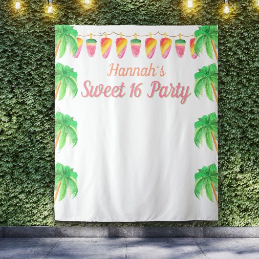 Tenture Fond de décor pour photomaton de soirée Luau Hawaï