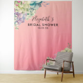 Tenture Fond de décor pour photos de douche de mariée aqua (En situation)