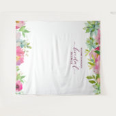 Tenture Fond de décor pour photos de mariage chic fleuri (Devant (Horizontal))