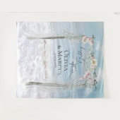 Tenture Fond de décor pour photos de mariage Floral Beach (Devant (Horizontal))