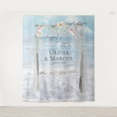 Tenture Fond de décor pour photos de mariage Floral Beach (Devant)