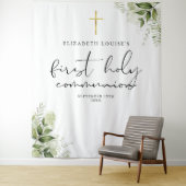 Tenture Fond de décor pour première communion avec verdure (En situation)