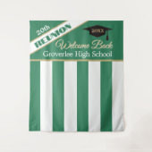 Tenture Fond de décor pour réunion de classe Vert & Or (Devant)