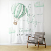 Tenture Fond de décor pour shower de bébé montgolfière (En situation)
