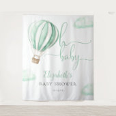 Tenture Fond de décor pour shower de bébé montgolfière (Devant)