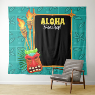 Tenture Fond de décor pour soirée luau d'été tropical Tiki