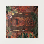 Tenture Fond de décor pour soirée Tiki Aloha Hawaïenne Lua (Devant (Horizontal))