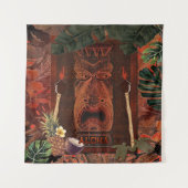 Tenture Fond de décor pour soirée Tiki Aloha Hawaïenne Lua (Devant)
