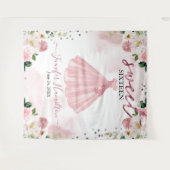 Tenture Fond de décor pour Sweet 16 Robe fleurie rose gold (Devant (Horizontal))