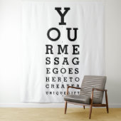 Tenture Fond de décor pour test de vue drôle avec message  (En situation)