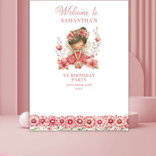Tenture Fond de décor pour un 4ème anniversaire, fée fanta