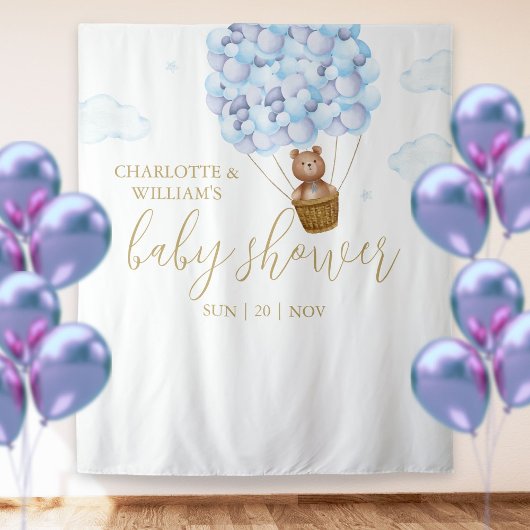Tenture Fond de décor pour une Baby Shower avec un garçon 