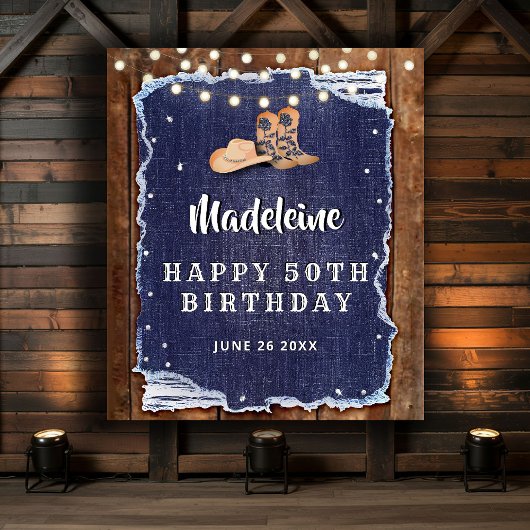 Tenture Fond de Décoration Anniversaire Western Rustique D
