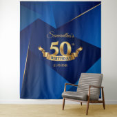 Tenture Fond de décoration chic moderne bleu royal pour 50 (En situation)