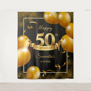 Tenture Fond de décoration d'anniversaire 50 ans ballons n