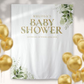Tenture Fond de décoration de Baby Shower Greenery Gold