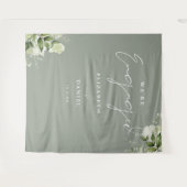 Tenture Fond de Décoration de Fête de Fiançailles Vert Sau (Devant (Horizontal))