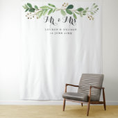 Tenture Fond de décoration de mariage avec feuilles d'euca (En situation)