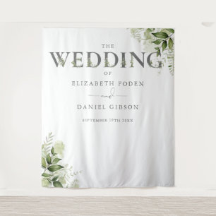 Tenture Fond de décoration de mariage avec typographie flo