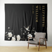 Tenture Fond de décoration de mariage en chinoiserie noir (En situation (horizontale))