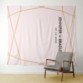 Tenture Fond de décoration de mariage en rose gold géométr (En situation (horizontale))