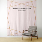 Tenture Fond de décoration de mariage en rose gold géométr (En situation)