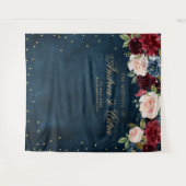 Tenture Fond de décoration de mariage floral rose pour dou (Devant (Horizontal))