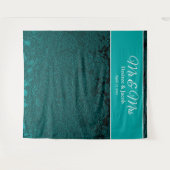 Tenture Fond de décoration de mariage sarcelle turquoise b (Devant (Horizontal))