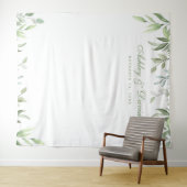 Tenture Fond de décoration de photo floral de verdure aqua (En situation (horizontale))