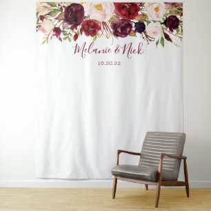 Tenture Fond de décoration florale de mariage en vert Mars
