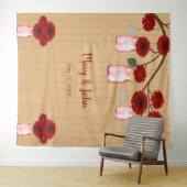 Tenture Fond de décoration photo avec pots Mason en bois r (En situation (horizontale))