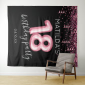 Tenture Fond de décoration pour 18 ans anniversaire noir r (En situation (horizontale))