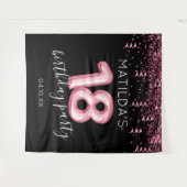 Tenture Fond de décoration pour 18 ans anniversaire noir r (Devant (Horizontal))