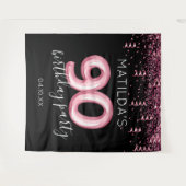 Tenture Fond de décoration pour 90e anniversaire noir et r (Devant (Horizontal))