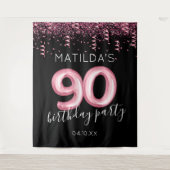 Tenture Fond de décoration pour 90e anniversaire noir et r (Devant)