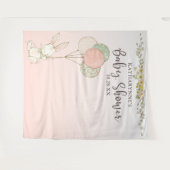 Tenture Fond de Décoration pour Baby Shower aux Fleurs Ros (Devant (Horizontal))