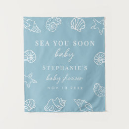 Tenture Fond de Décoration pour Baby Shower Bleu Poussiére