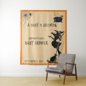Tenture Fond de décoration pour bébé Halloween Sorcière (En situation)
