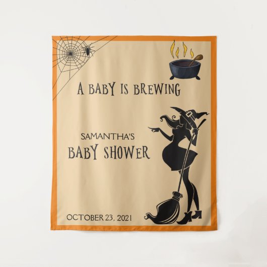 Tenture Fond de décoration pour bébé Halloween Sorcière (Devant)