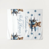 Tenture Fond de décrochage de douche bébé avion Ours en pe (Devant (Horizontal))