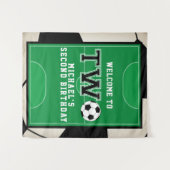 Tenture Fond de deuxième anniversaire de football (Devant (Horizontal))