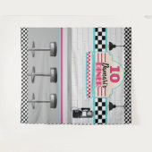 Tenture Fond de diner à carreaux rose et bleu rétro (Devant (Horizontal))