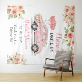 Tenture Fond de douche à travers la florale rose par condu (En situation (horizontale))