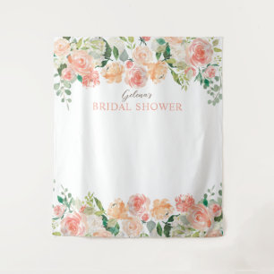 Tenture Fond de douche florale aquarelle Rose de printemps