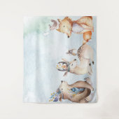 Tenture Fond de fête d'animaux rustiques ours aquarelle bo (Devant)