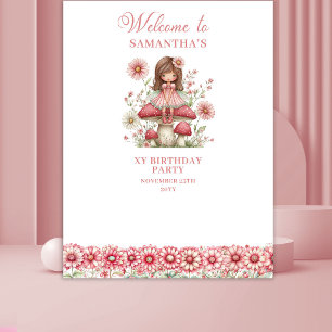 Tenture Fond de fête d'anniversaire 4 ans Blush Floral Fai