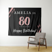 Tenture Fond de fête d'anniversaire 80 ans élégant rose no (En situation (horizontale))